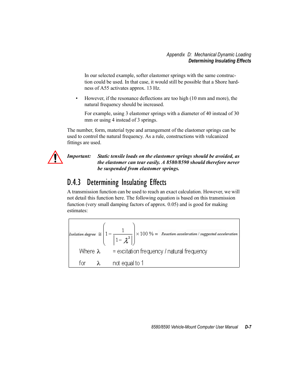 D.4.3 determining insulating effects | Psion Teklogix Vehicle-Mount Computer 8590 User Manual | Page 177 / 212