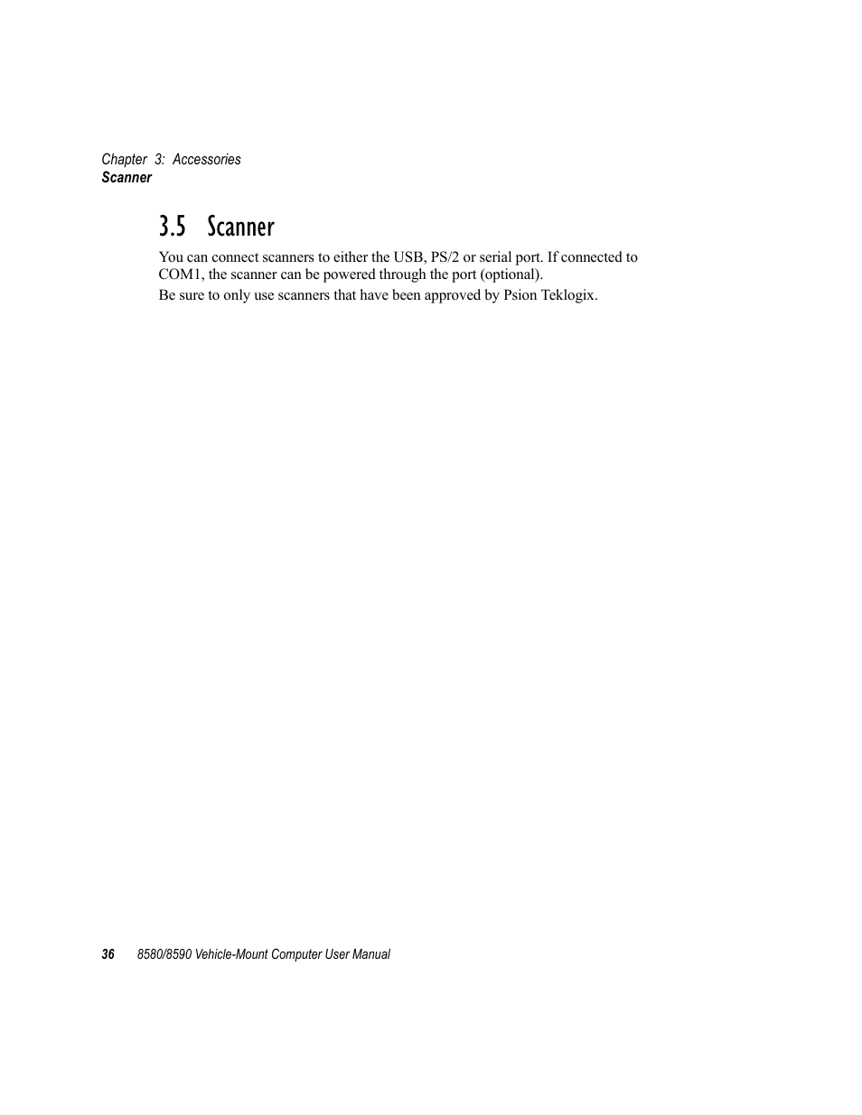 5 scanner | Psion Teklogix Vehicle-Mount Computer 8590 User Manual | Page 62 / 212