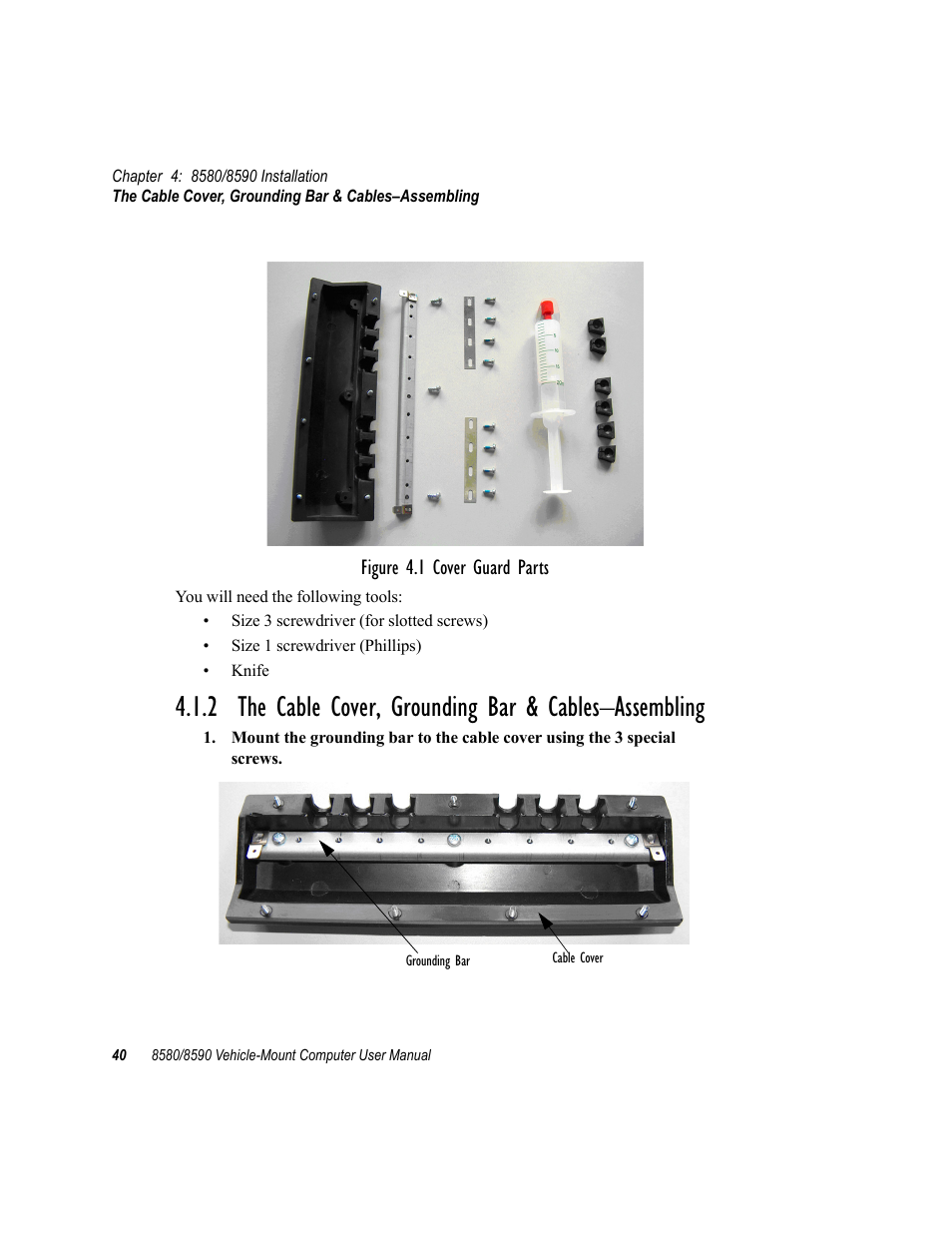 Figure 4.1 cover guard parts | Psion Teklogix Vehicle-Mount Computer 8590 User Manual | Page 66 / 212