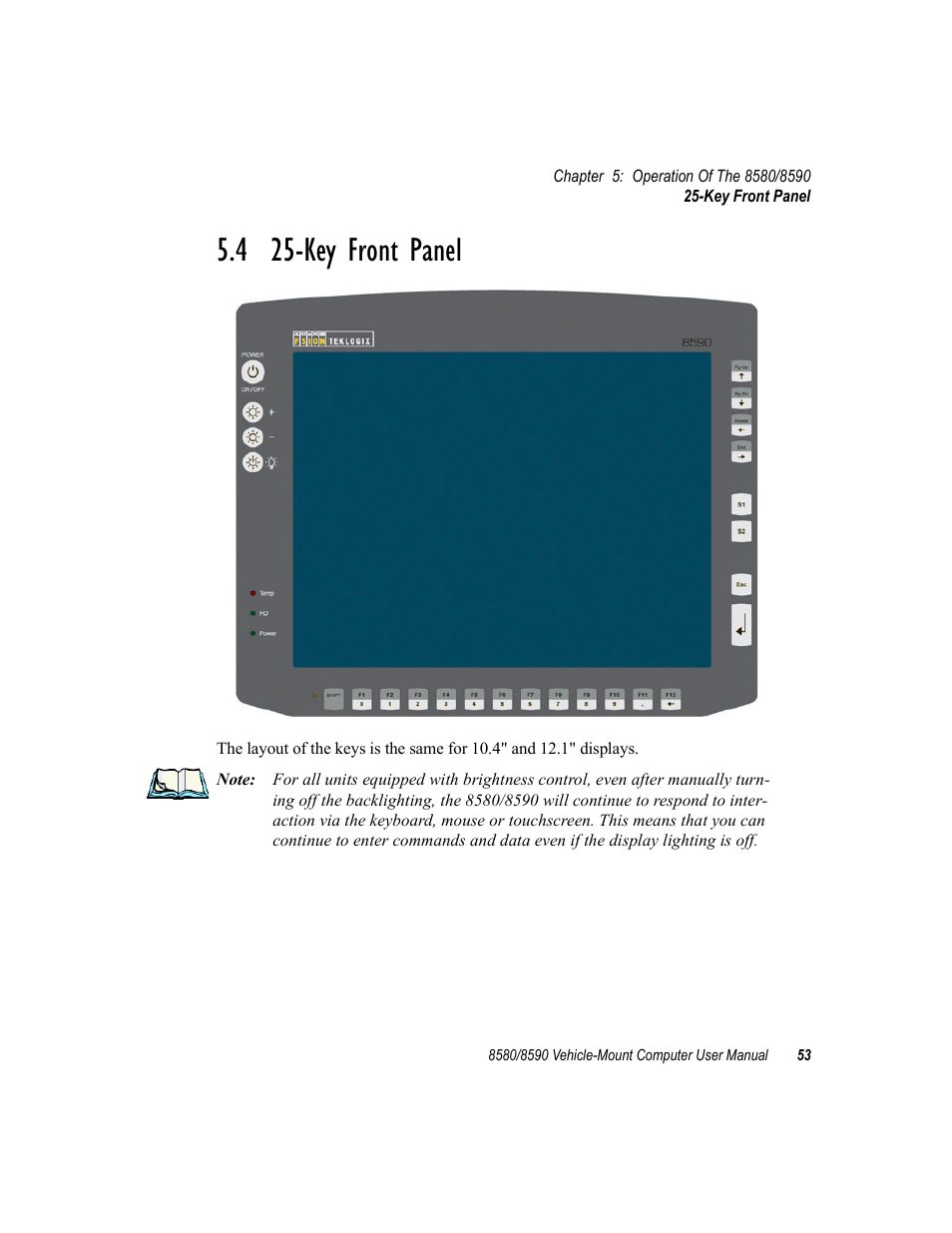 4 25-key front panel | Psion Teklogix Vehicle-Mount Computer 8590 User Manual | Page 79 / 212
