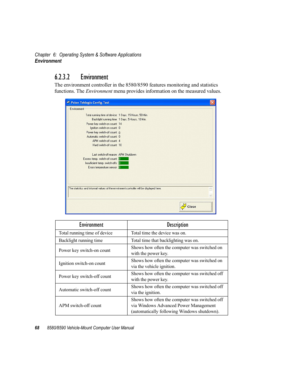 2 environment, Environment description | Psion Teklogix Vehicle-Mount Computer 8590 User Manual | Page 94 / 212