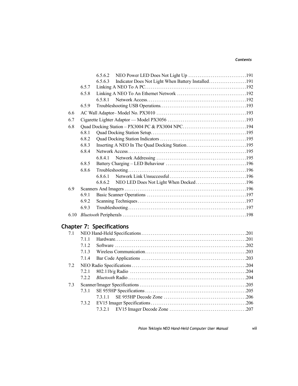 Psion Teklogix NEO PX750 User Manual | Page 11 / 238
