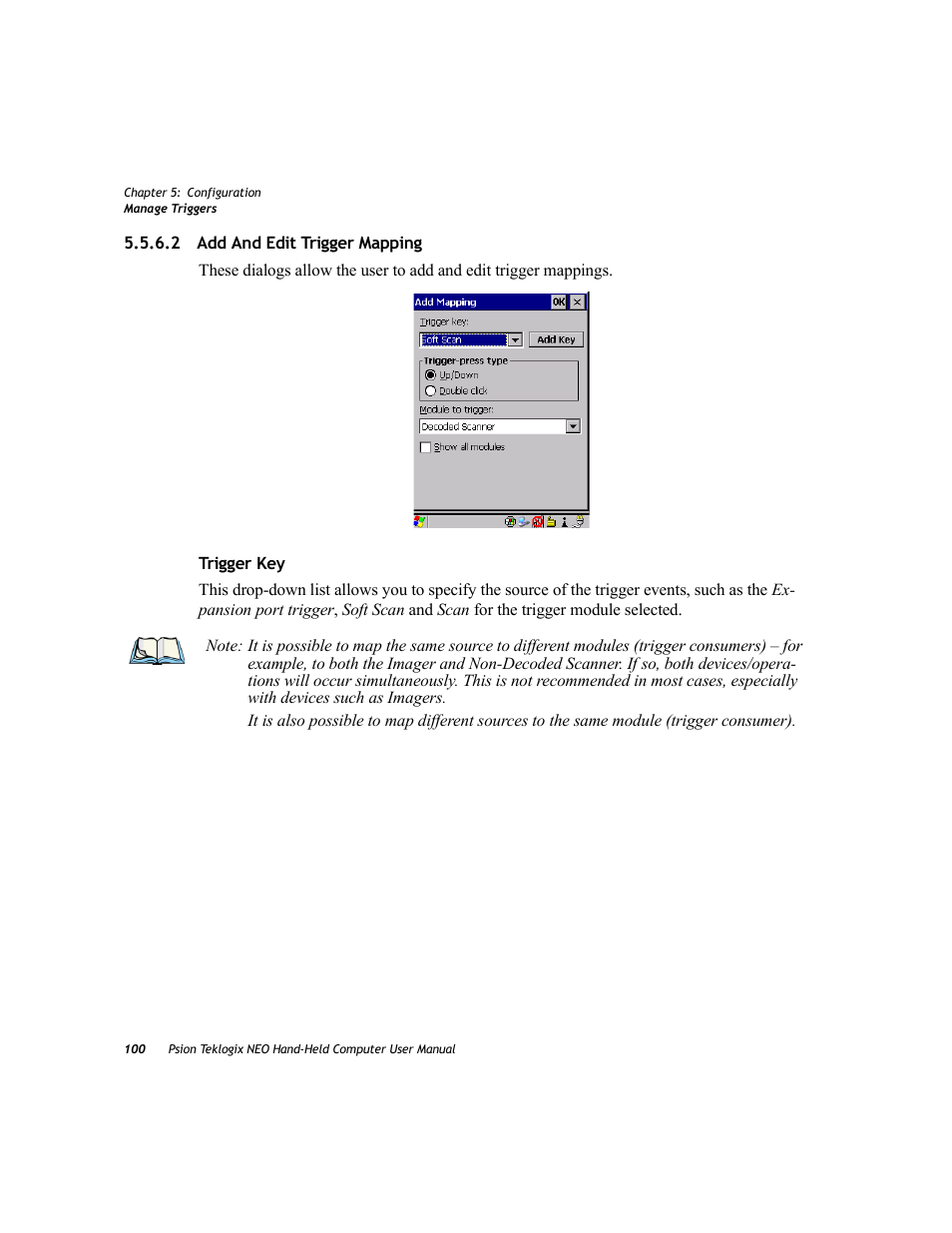2 add and edit trigger mapping, Add and edit trigger mapping | Psion Teklogix NEO PX750 User Manual | Page 112 / 238