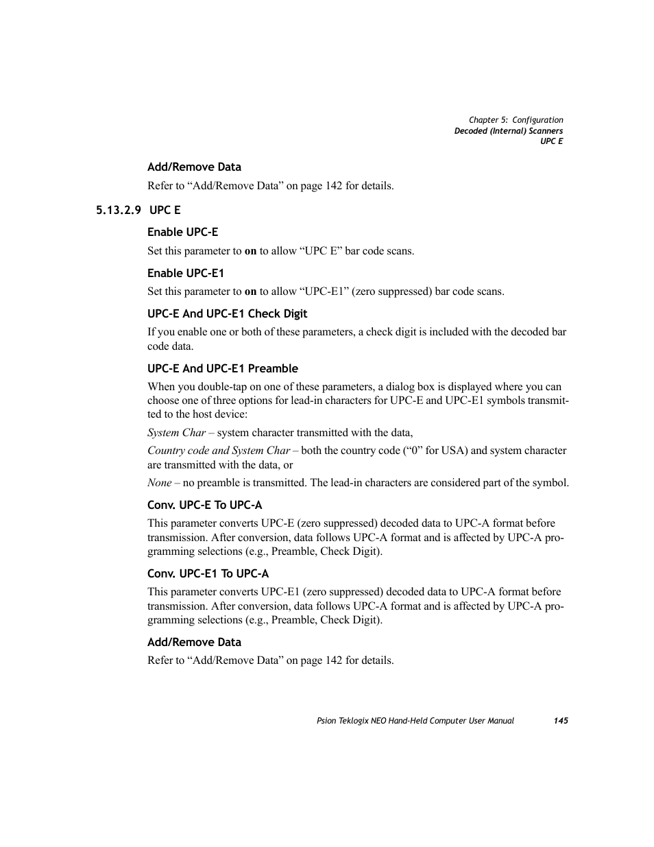 9 upc e | Psion Teklogix NEO PX750 User Manual | Page 157 / 238