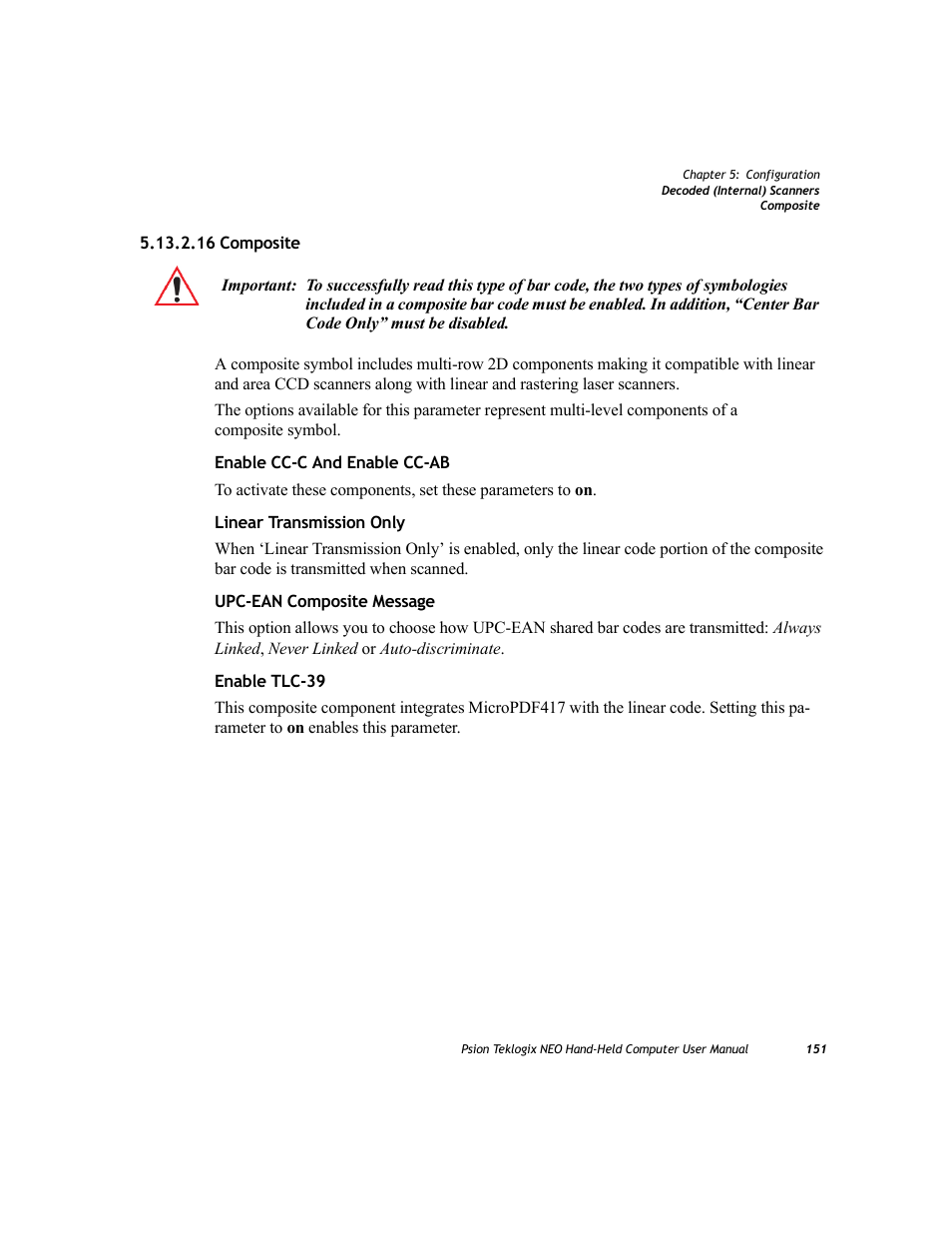 16 composite | Psion Teklogix NEO PX750 User Manual | Page 163 / 238