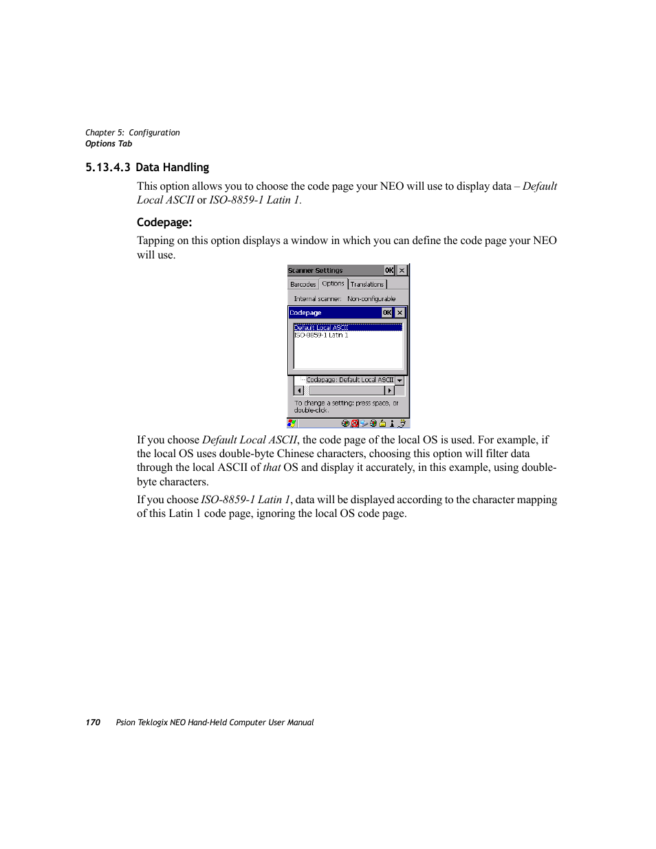 3 data handling | Psion Teklogix NEO PX750 User Manual | Page 182 / 238