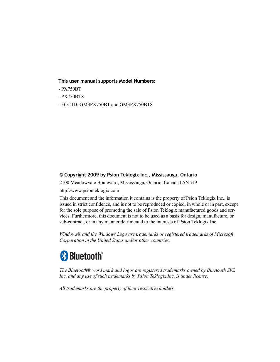 Psion Teklogix NEO PX750 User Manual | Page 2 / 238