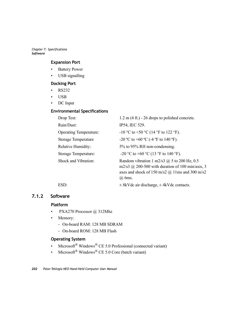 2 software, Software | Psion Teklogix NEO PX750 User Manual | Page 214 / 238