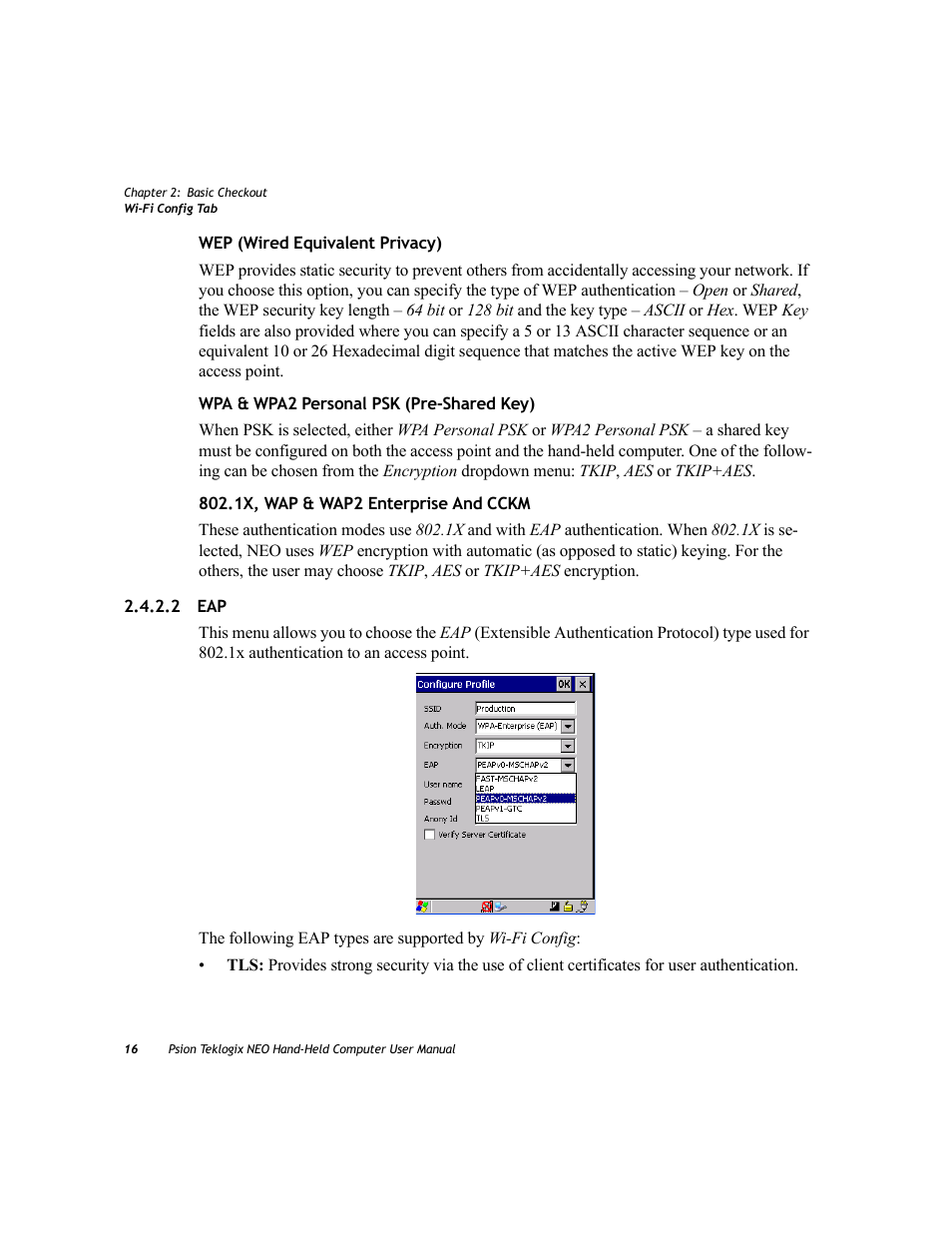 2 eap | Psion Teklogix NEO PX750 User Manual | Page 28 / 238