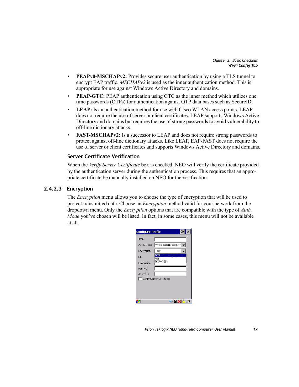 3 encryption, Encryption | Psion Teklogix NEO PX750 User Manual | Page 29 / 238