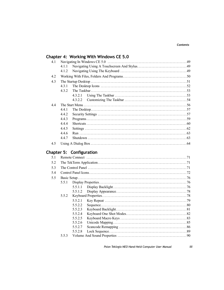 Psion Teklogix NEO PX750 User Manual | Page 7 / 238