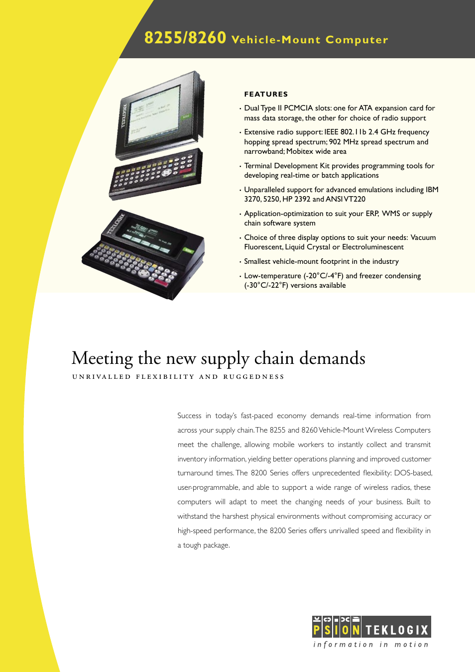 Psion Teklogix Vehicle-Mount Computer 8260 User Manual | 2 pages