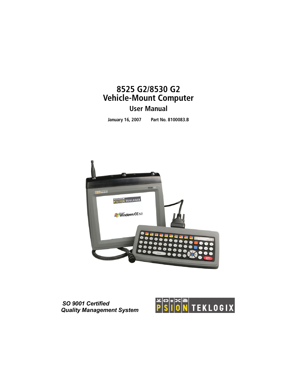 Psion Teklogix Vehicle-Mount Computer 8525 G2 User Manual | 230 pages