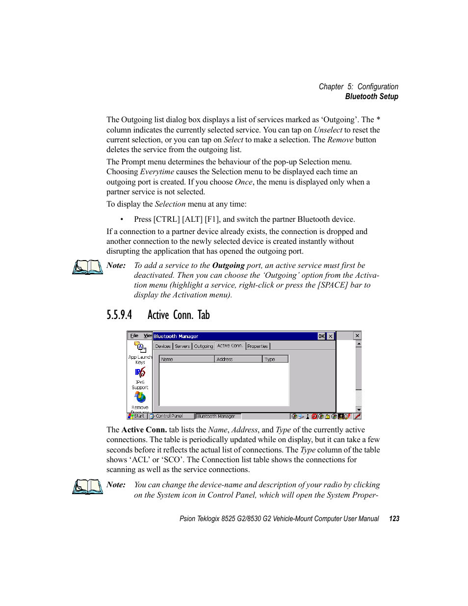 4 active conn. tab | Psion Teklogix Vehicle-Mount Computer 8525 G2 User Manual | Page 147 / 230
