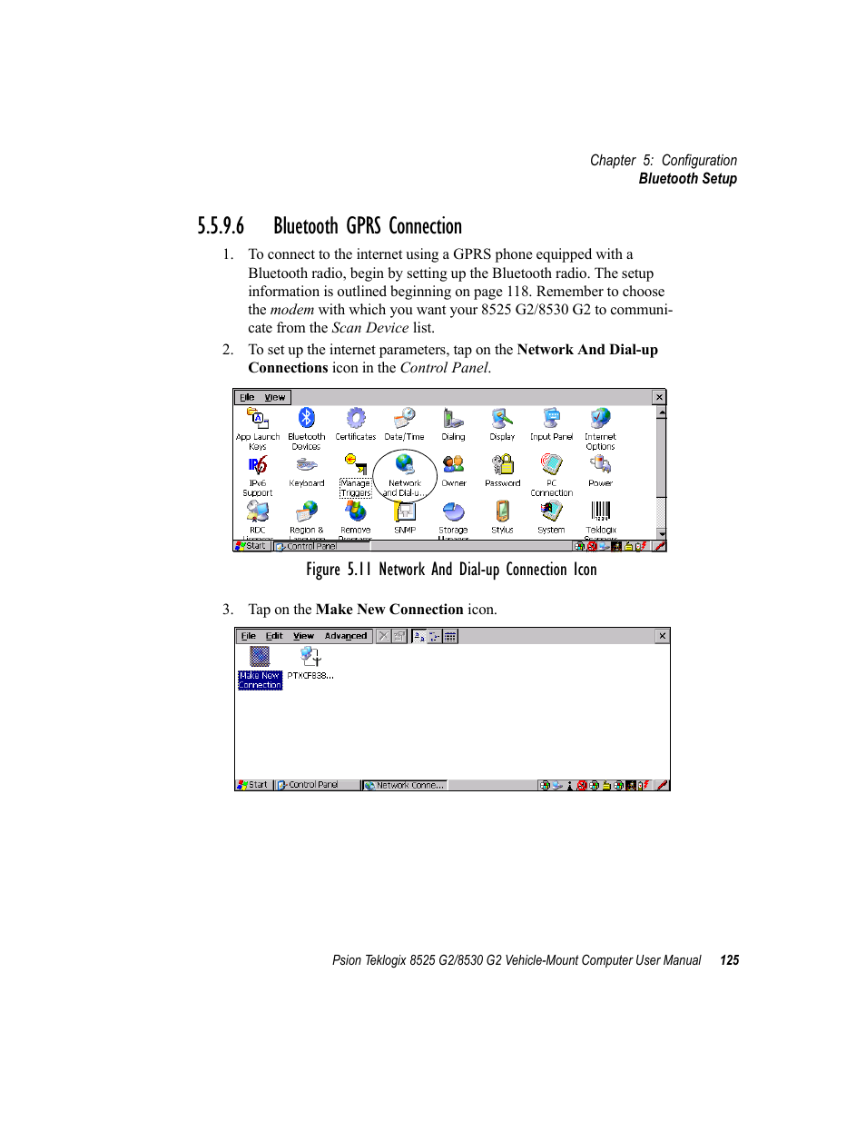 6 bluetooth gprs connection | Psion Teklogix Vehicle-Mount Computer 8525 G2 User Manual | Page 149 / 230