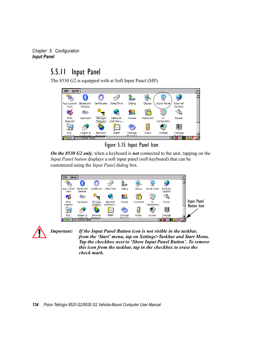 11 input panel | Psion Teklogix Vehicle-Mount Computer 8525 G2 User Manual | Page 158 / 230