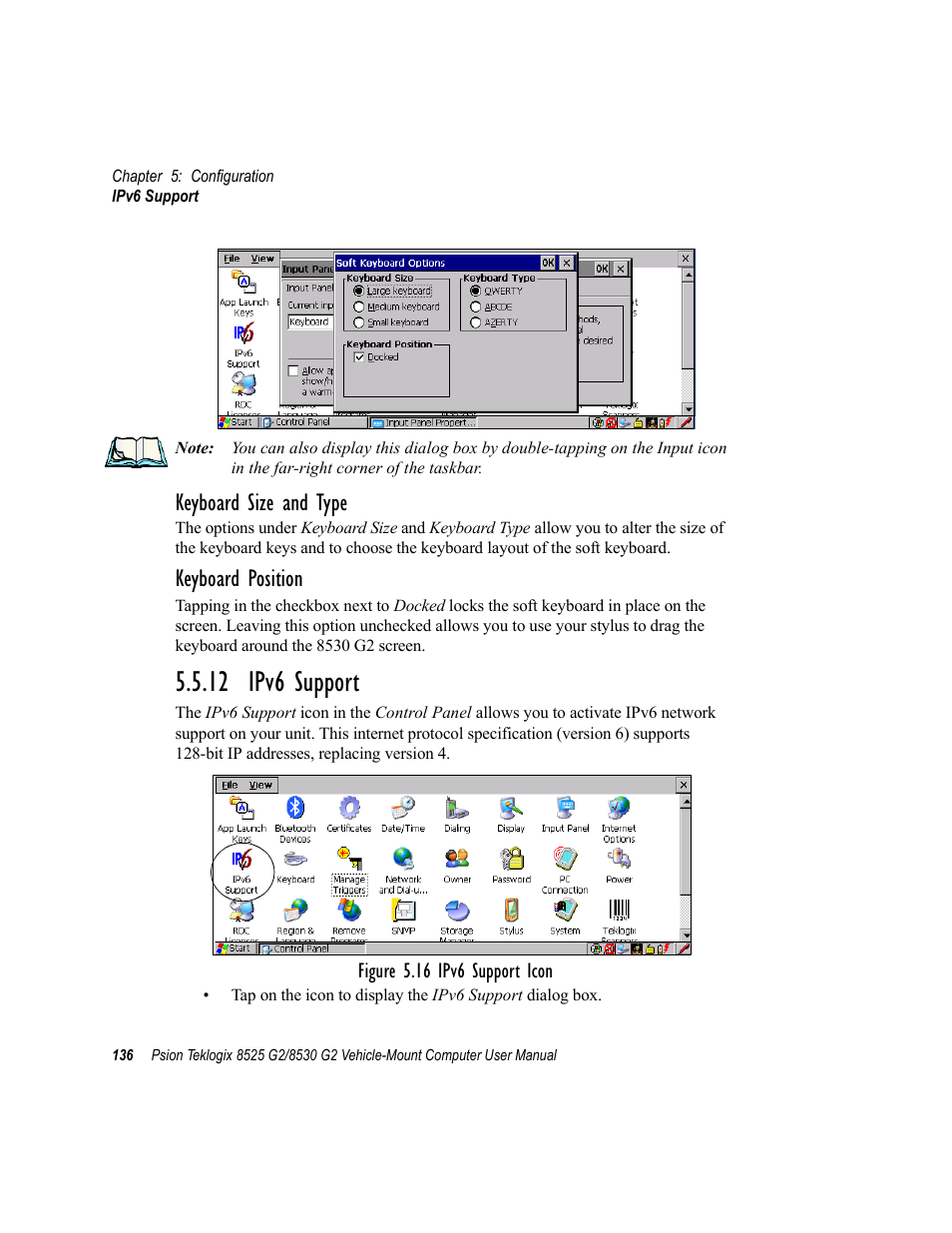 12 ipv6 support, Keyboard size and type, Keyboard position | Psion Teklogix Vehicle-Mount Computer 8525 G2 User Manual | Page 160 / 230