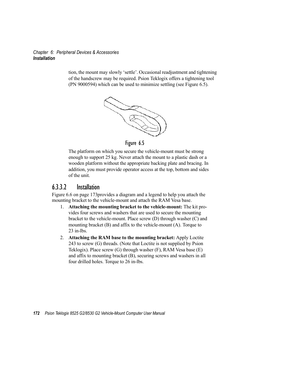 2 installation | Psion Teklogix Vehicle-Mount Computer 8525 G2 User Manual | Page 196 / 230