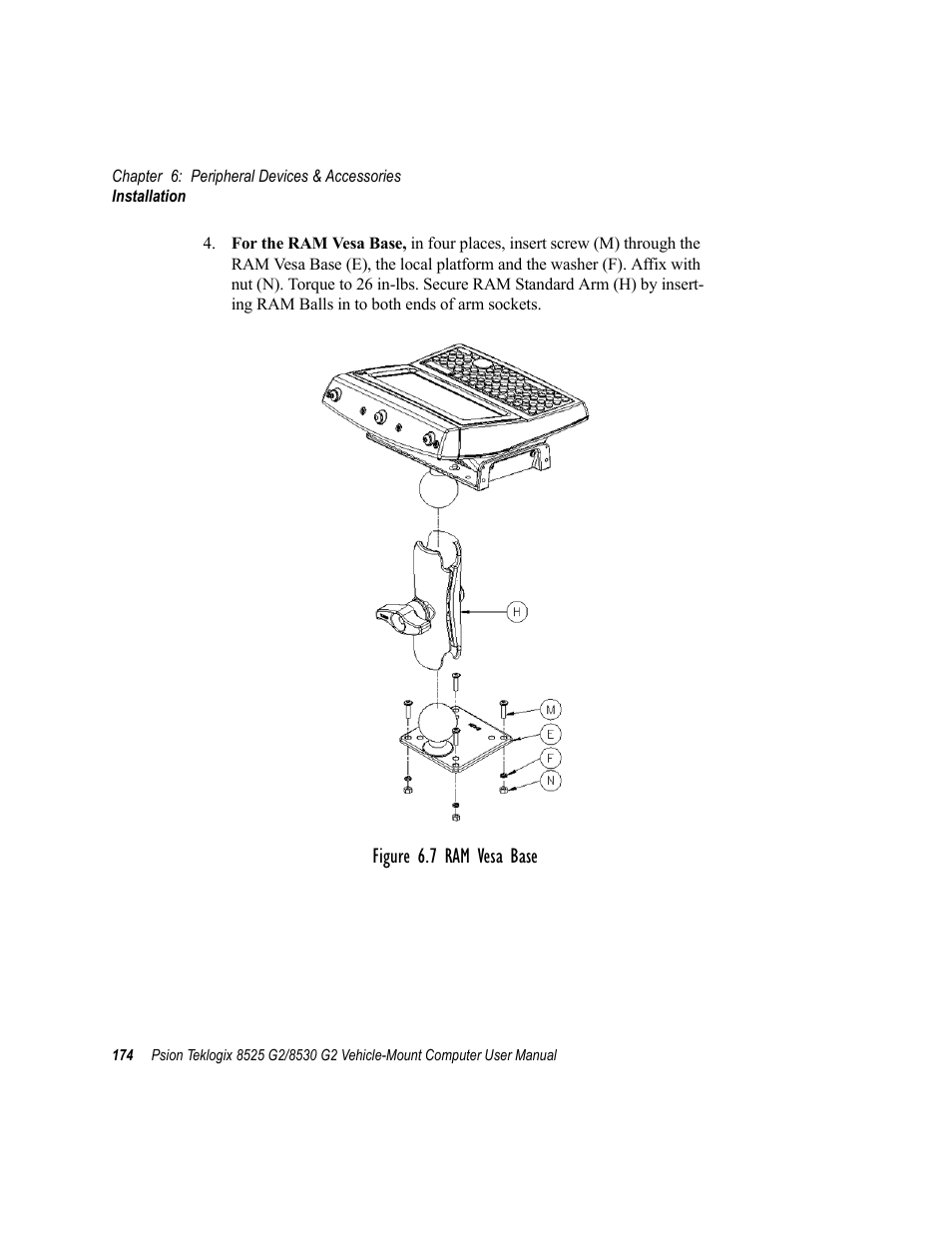 Figure 6.7 ram vesa base | Psion Teklogix Vehicle-Mount Computer 8525 G2 User Manual | Page 198 / 230