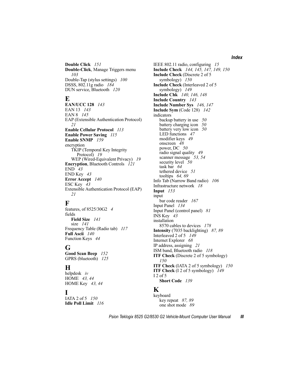 Psion Teklogix Vehicle-Mount Computer 8525 G2 User Manual | Page 225 / 230