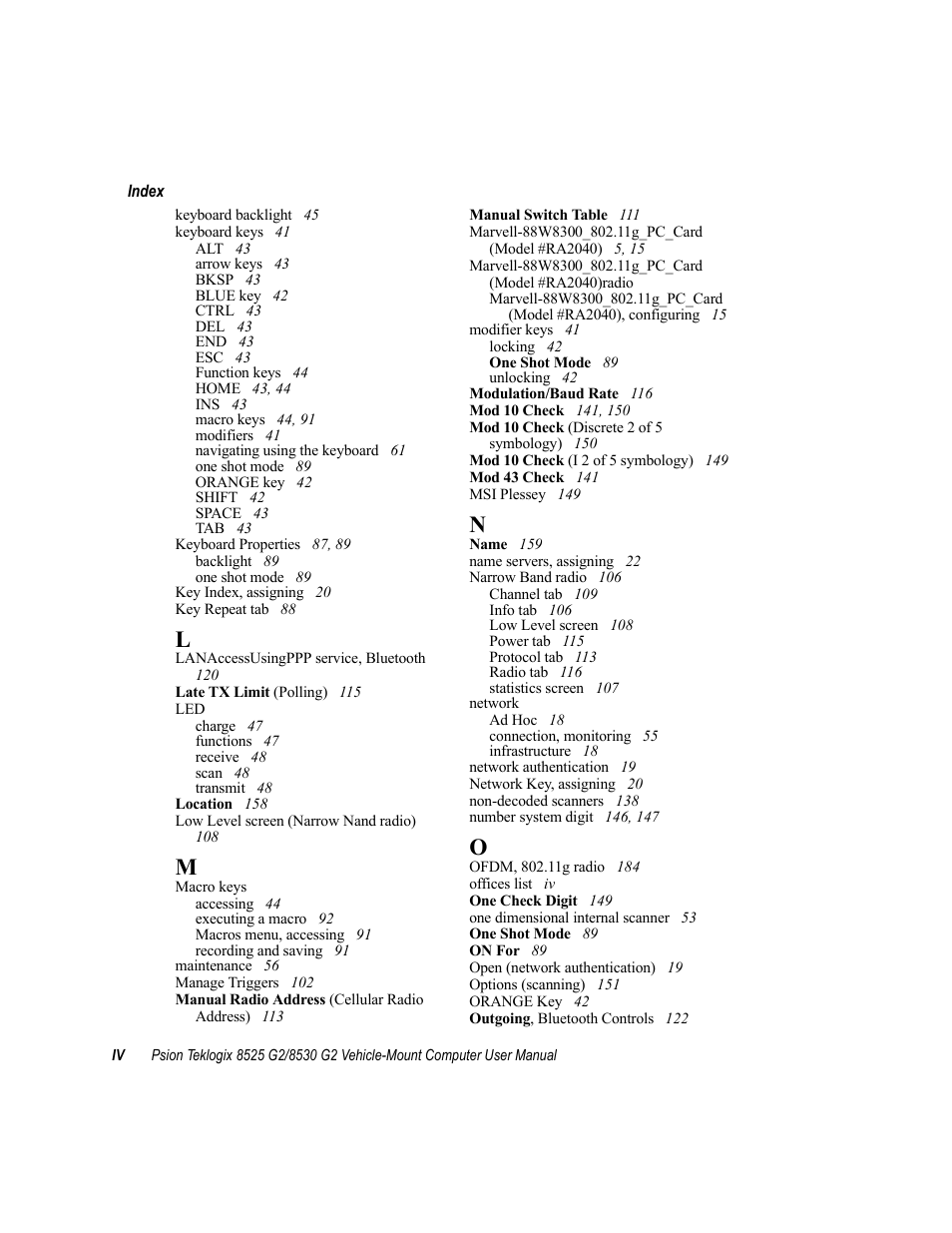 Psion Teklogix Vehicle-Mount Computer 8525 G2 User Manual | Page 226 / 230