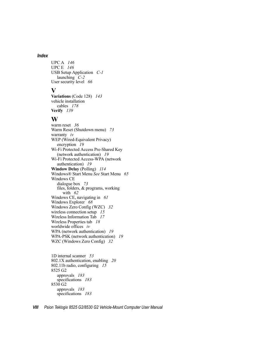 Psion Teklogix Vehicle-Mount Computer 8525 G2 User Manual | Page 230 / 230