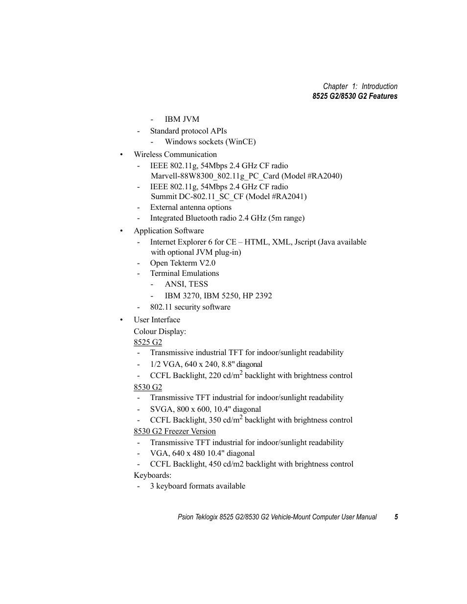 Psion Teklogix Vehicle-Mount Computer 8525 G2 User Manual | Page 29 / 230