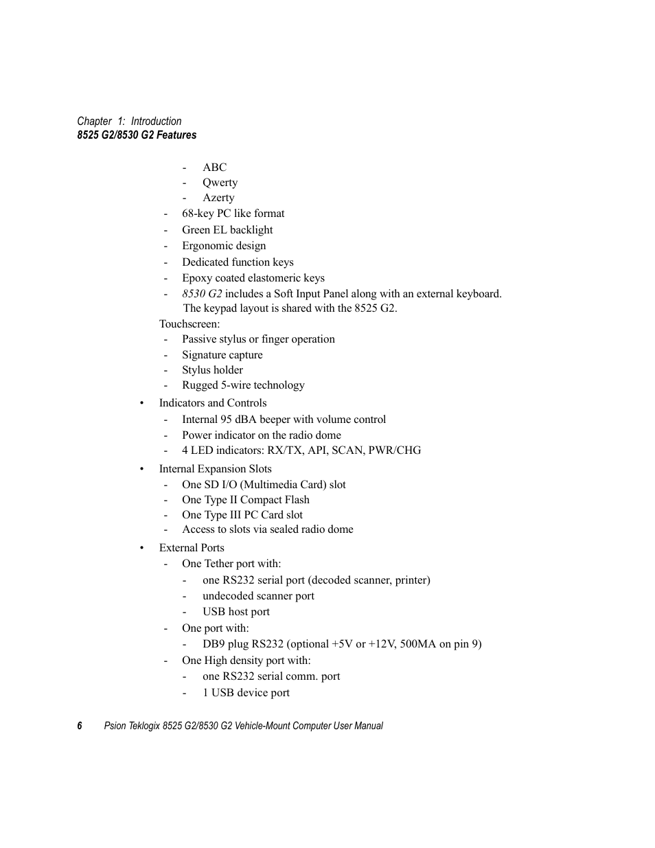 Psion Teklogix Vehicle-Mount Computer 8525 G2 User Manual | Page 30 / 230