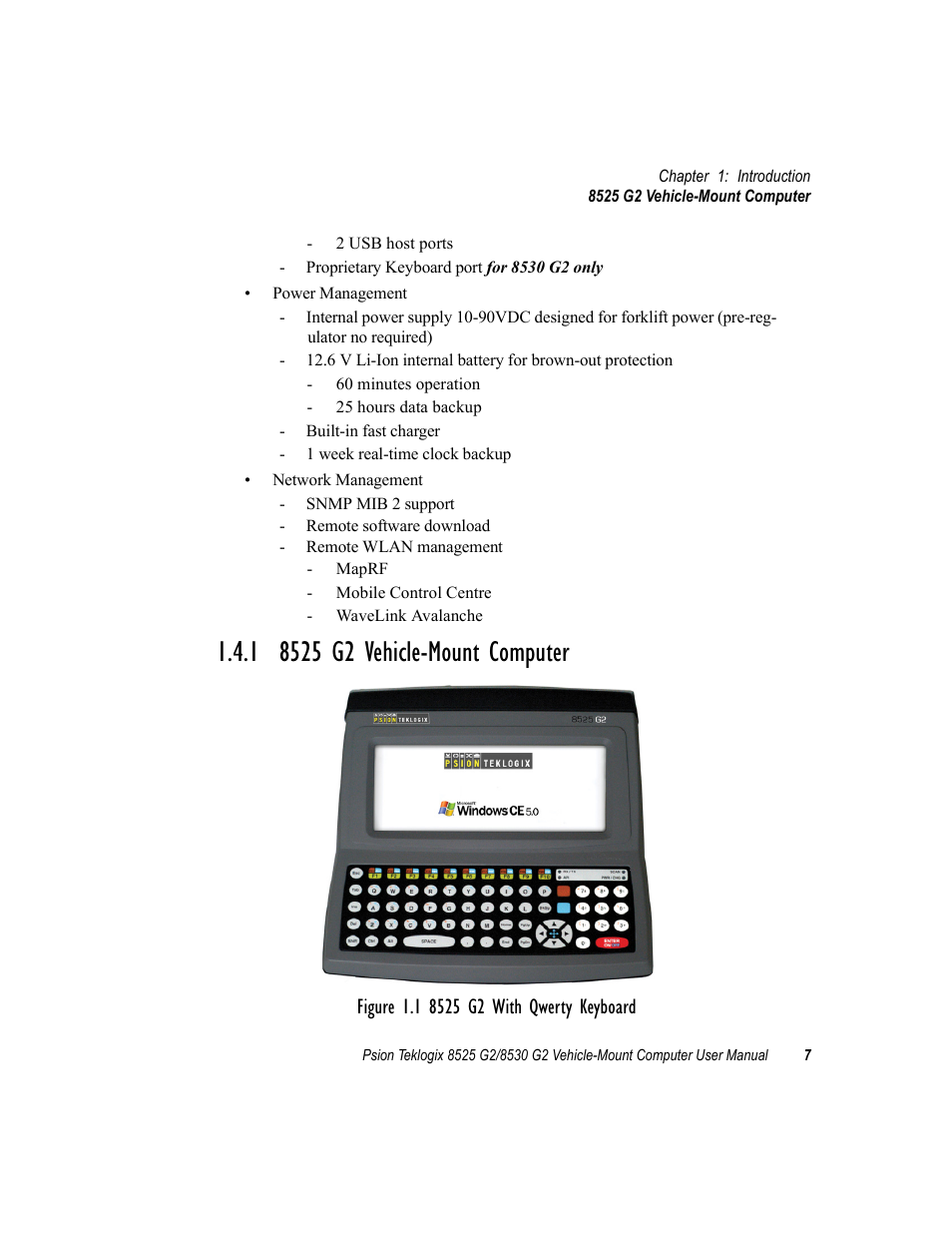 1 8525 g2 vehicle-mount computer | Psion Teklogix Vehicle-Mount Computer 8525 G2 User Manual | Page 31 / 230