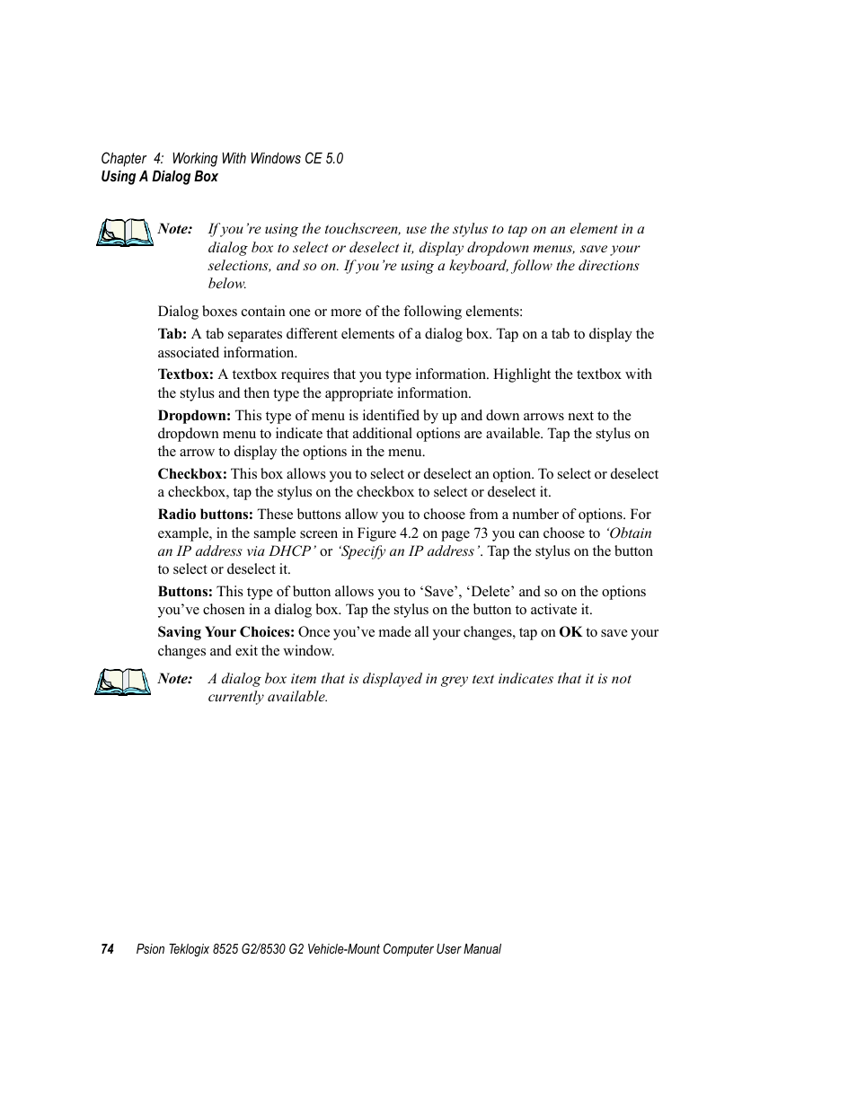 Psion Teklogix Vehicle-Mount Computer 8525 G2 User Manual | Page 98 / 230