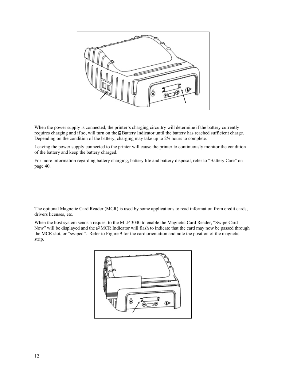 Using the magnetic card reader | Psion Teklogix MLP 3040 Series User Manual | Page 18 / 65