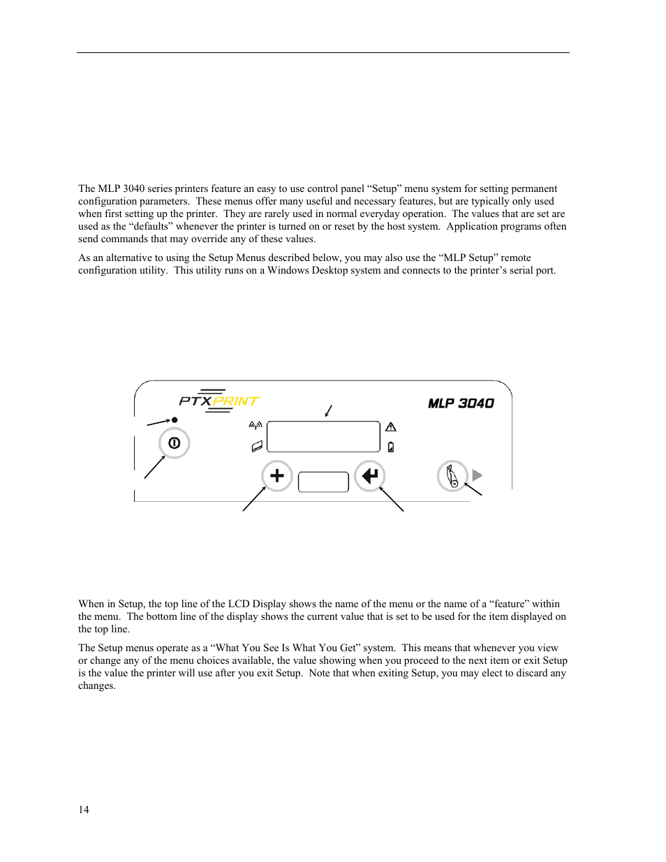 Printer configuration, Introduction to setup, Setup basics | Printer configuration c | Psion Teklogix MLP 3040 Series User Manual | Page 20 / 65