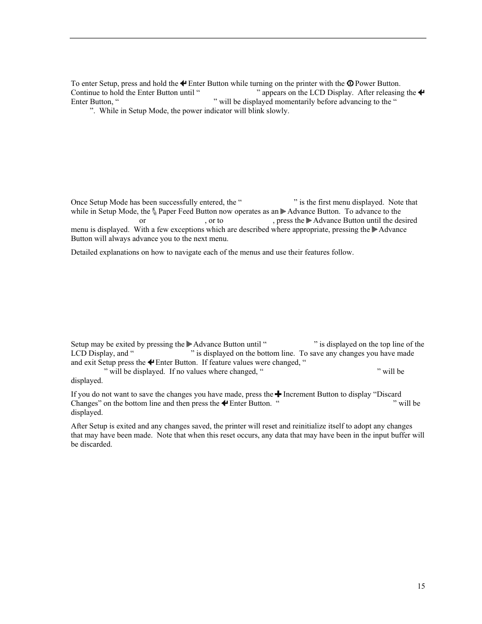 Entering setup, Selecting menus, Exiting setup | Psion Teklogix MLP 3040 Series User Manual | Page 21 / 65