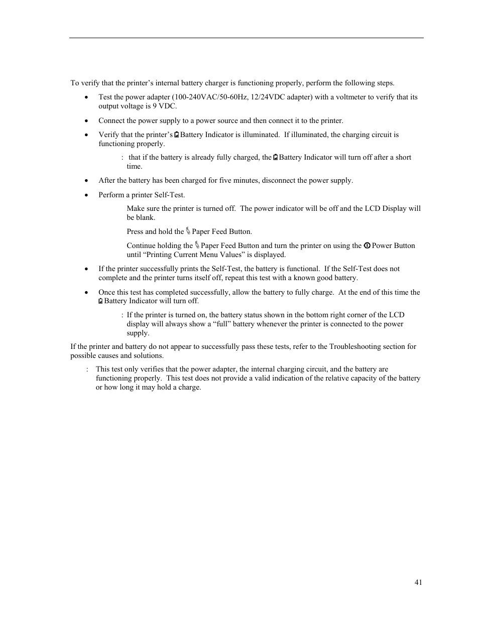 Testing the power supply and battery | Psion Teklogix MLP 3040 Series User Manual | Page 47 / 65