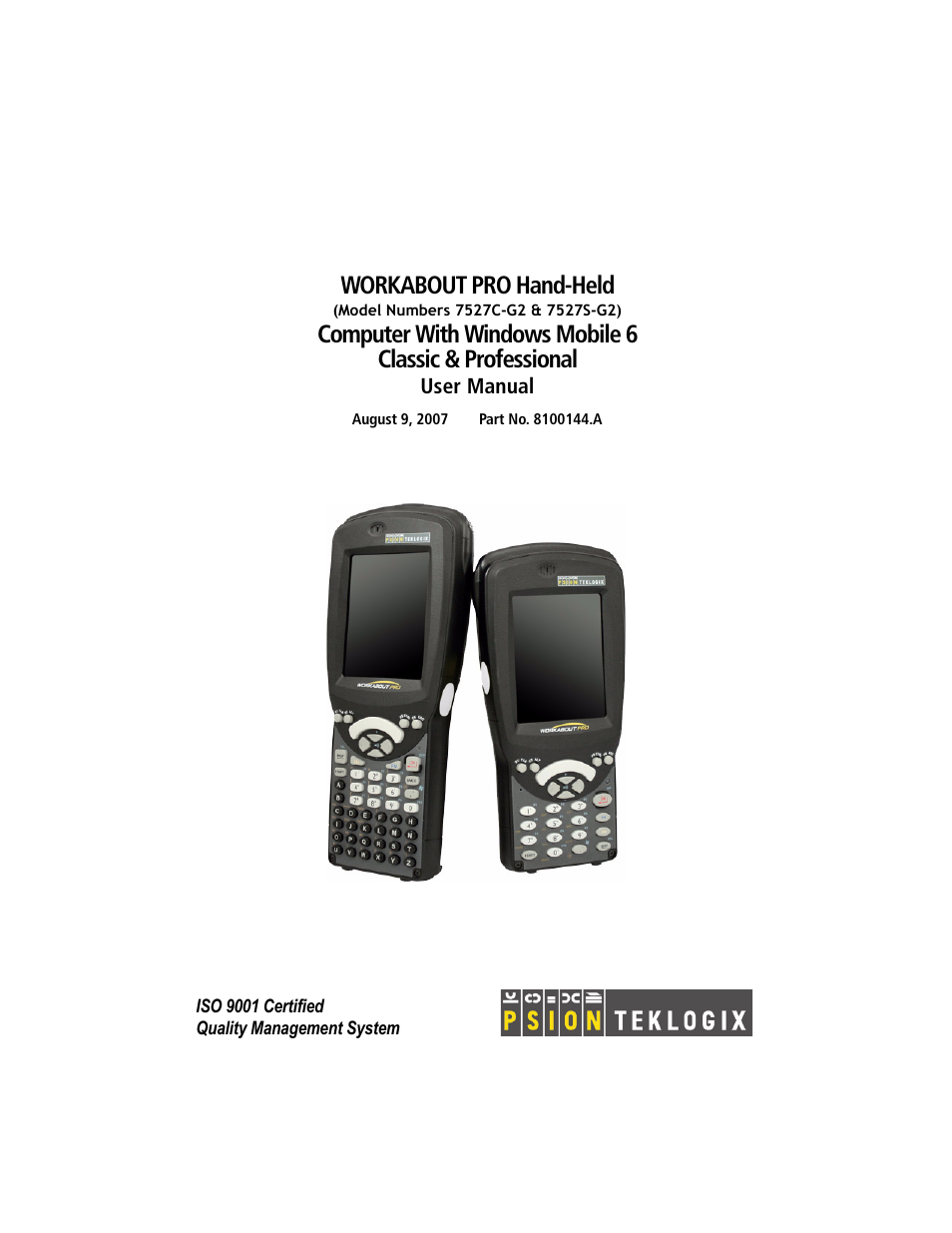 Psion Teklogix ISO 9001 User Manual | 360 pages