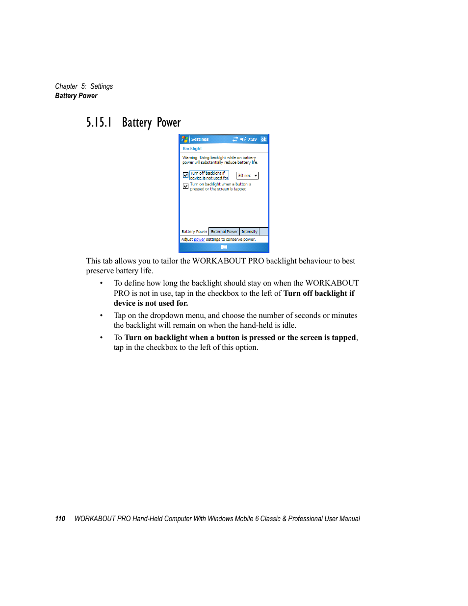 1 battery power | Psion Teklogix ISO 9001 User Manual | Page 128 / 360