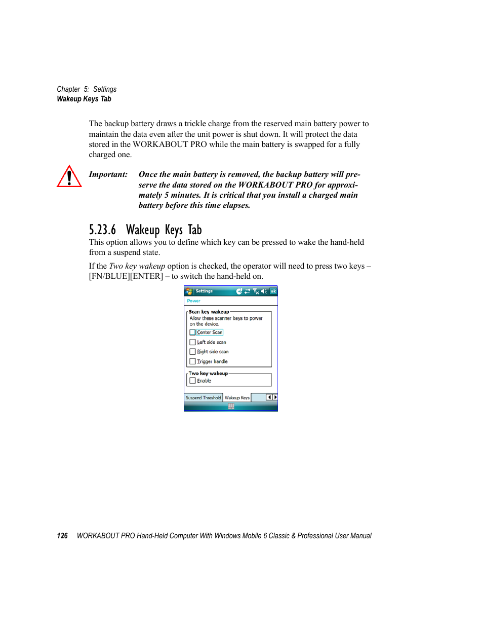 6 wakeup keys tab | Psion Teklogix ISO 9001 User Manual | Page 144 / 360