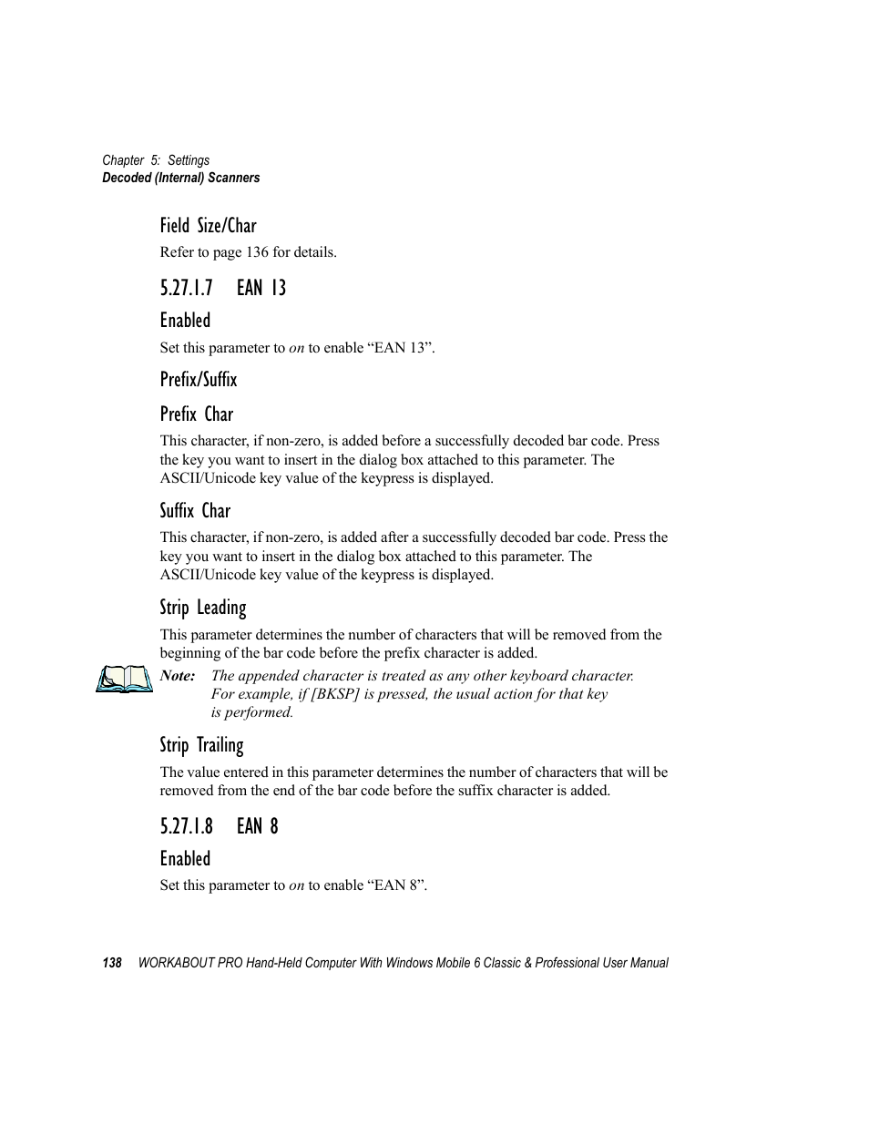 7 ean 13, 8 ean 8, 7 ean 13 5.27.1.8 ean 8 | Psion Teklogix ISO 9001 User Manual | Page 156 / 360