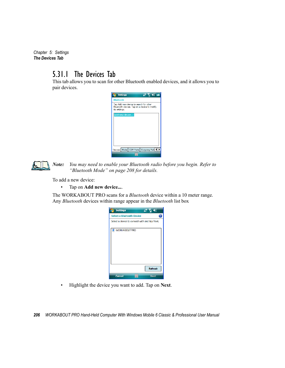 1 the devices tab | Psion Teklogix ISO 9001 User Manual | Page 224 / 360