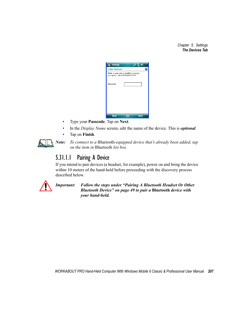 1 pairing a device | Psion Teklogix ISO 9001 User Manual | Page 225 / 360