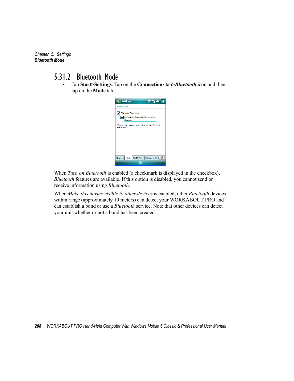 2 bluetooth mode | Psion Teklogix ISO 9001 User Manual | Page 226 / 360