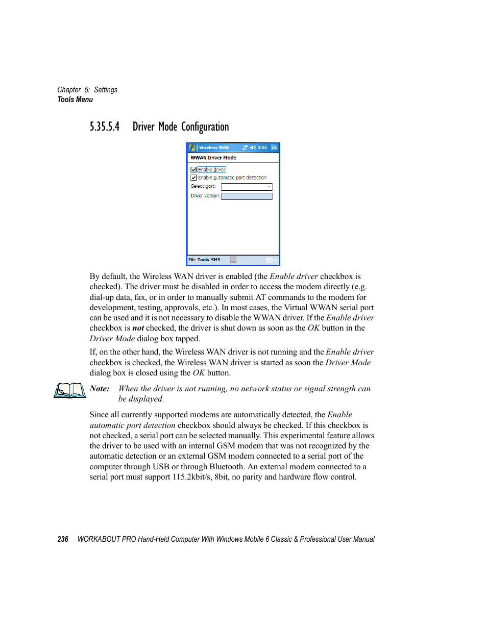 4 driver mode configuration | Psion Teklogix ISO 9001 User Manual | Page 254 / 360