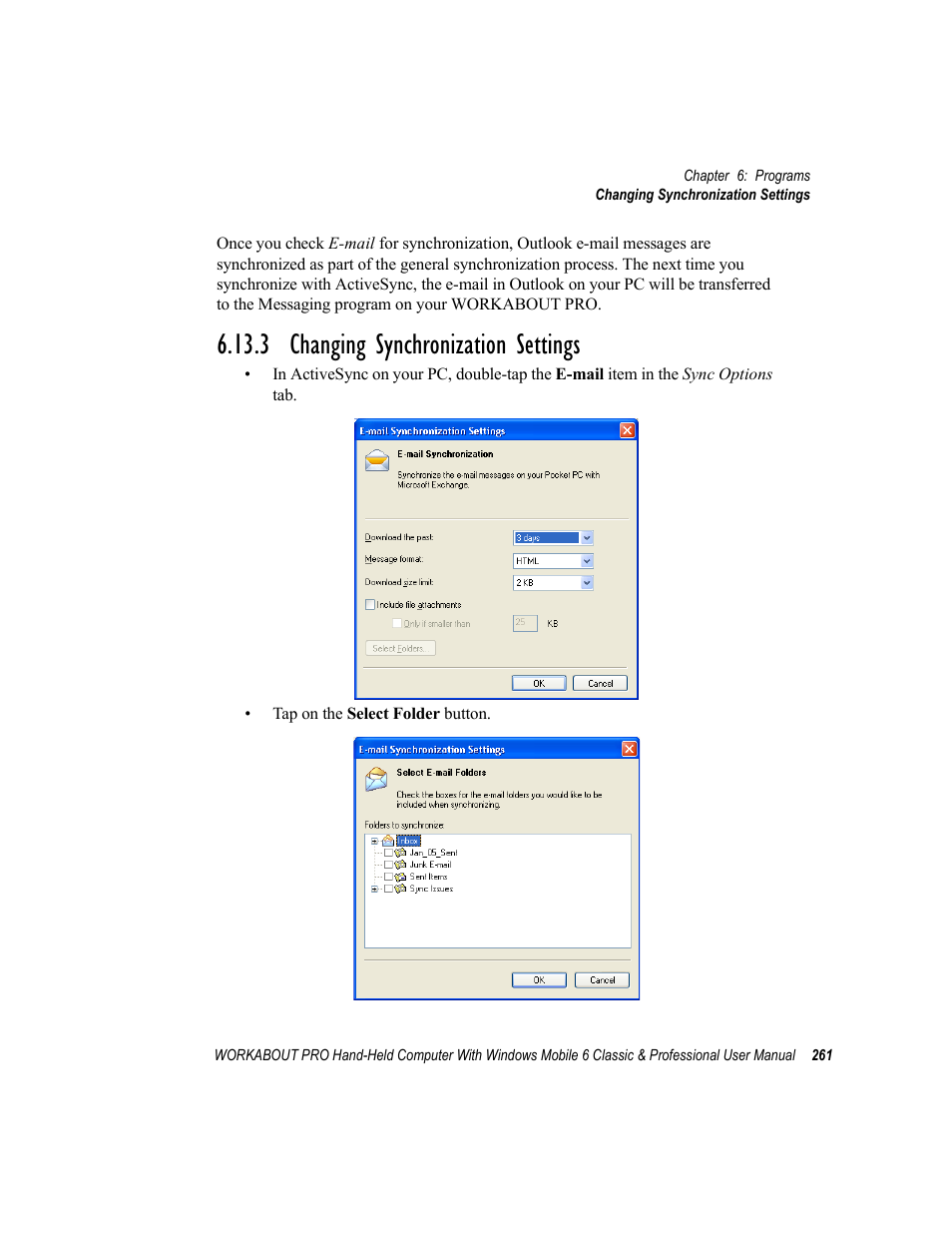 3 changing synchronization settings | Psion Teklogix ISO 9001 User Manual | Page 279 / 360