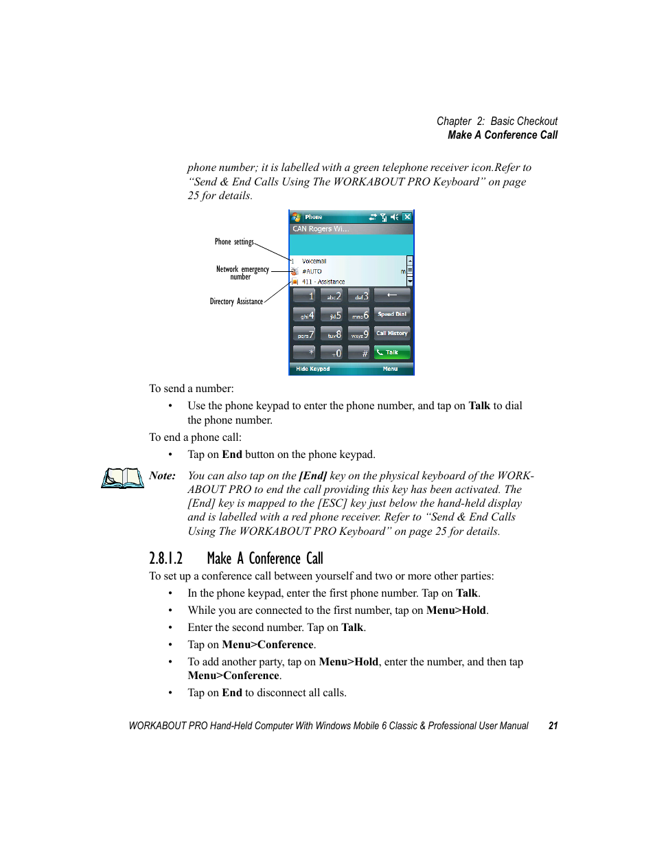 2 make a conference call, Make a conference call | Psion Teklogix ISO 9001 User Manual | Page 39 / 360