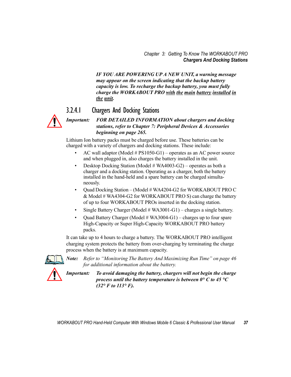 1 chargers and docking stations, Chargers and docking stations | Psion Teklogix ISO 9001 User Manual | Page 55 / 360