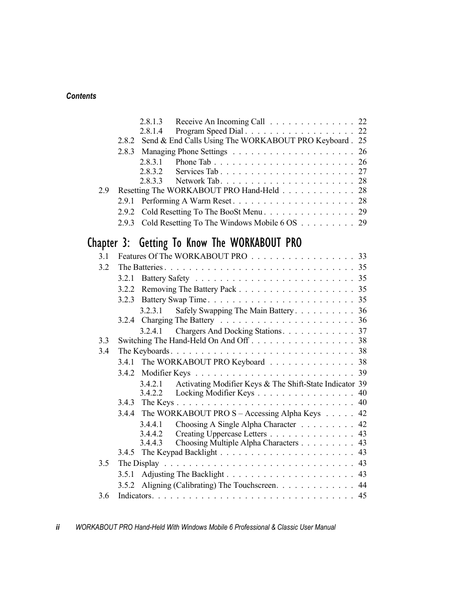 Chapter 3: getting to know the workabout pro | Psion Teklogix ISO 9001 User Manual | Page 6 / 360