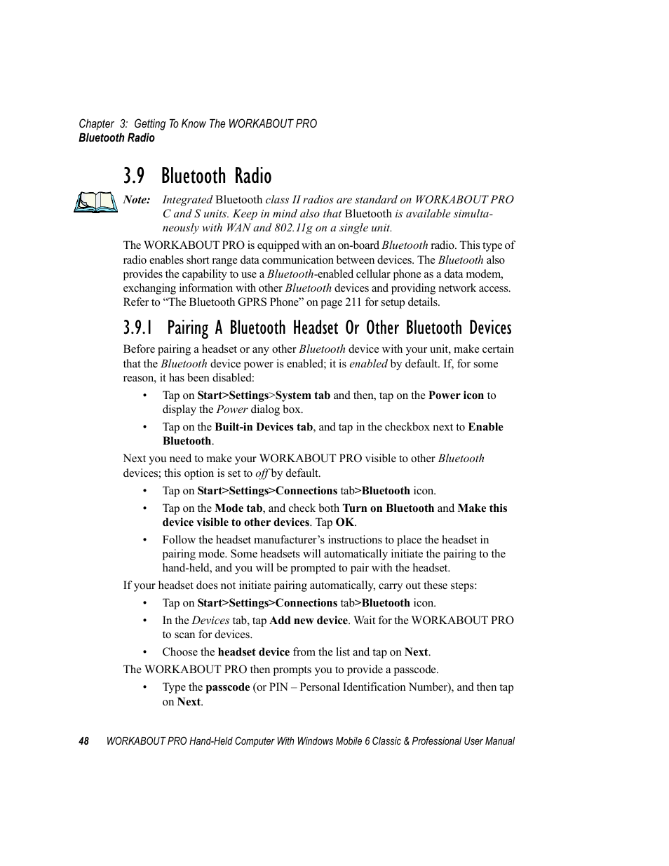 9 bluetooth radio | Psion Teklogix ISO 9001 User Manual | Page 66 / 360