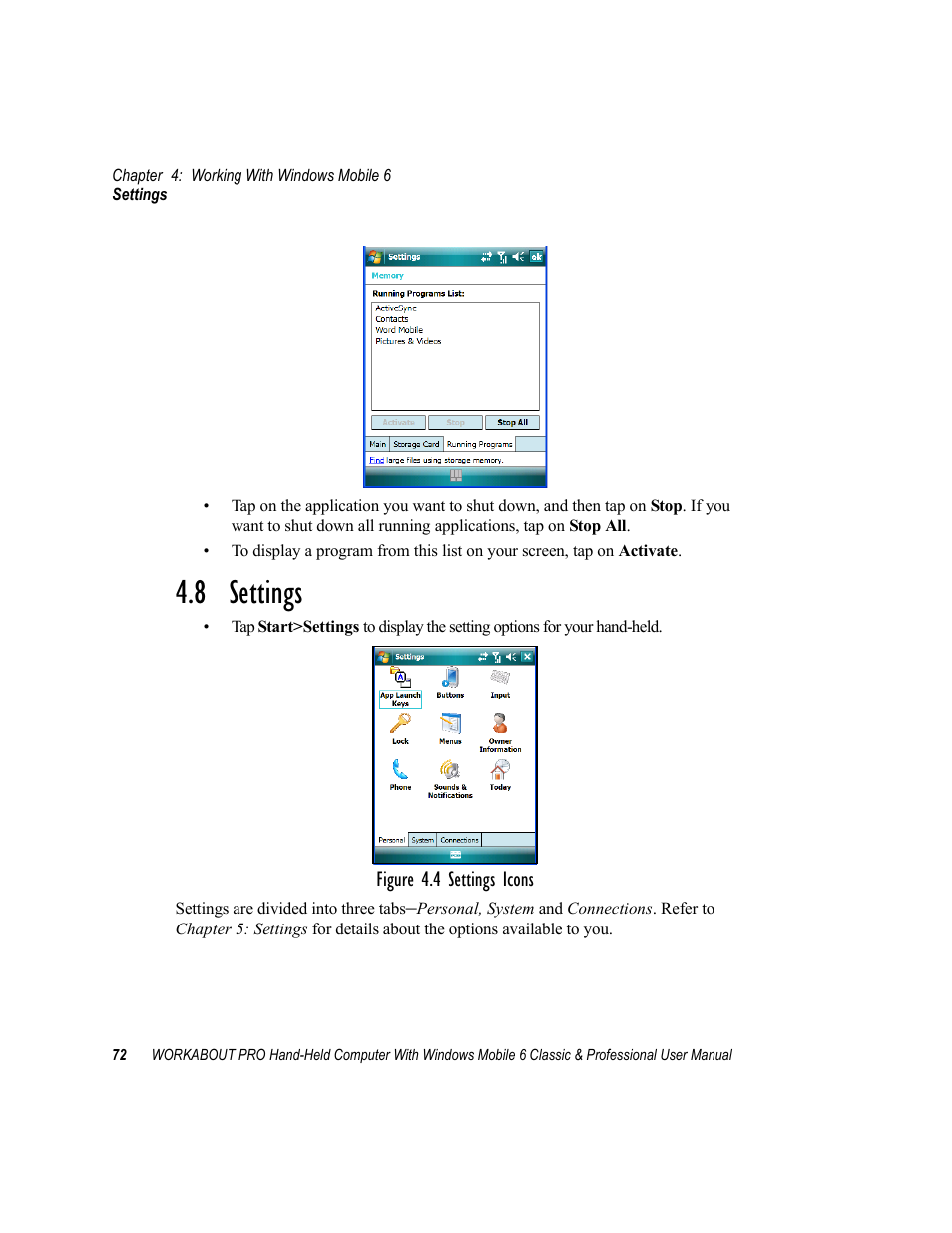 8 settings | Psion Teklogix ISO 9001 User Manual | Page 90 / 360