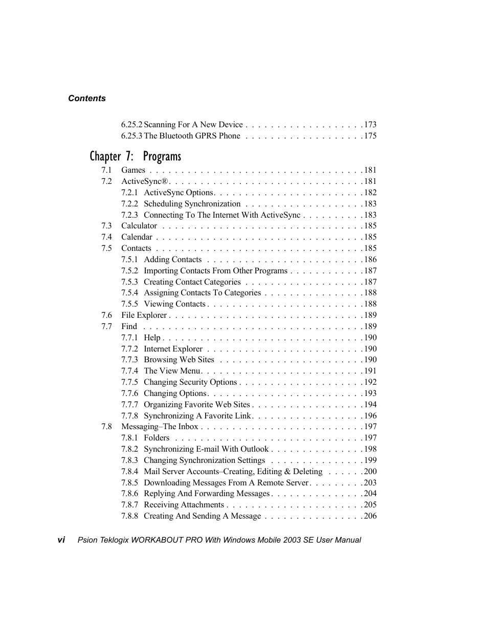 Chapter 7: programs | Psion Teklogix Schnellstart- Anleitung 7525 User Manual | Page 10 / 364