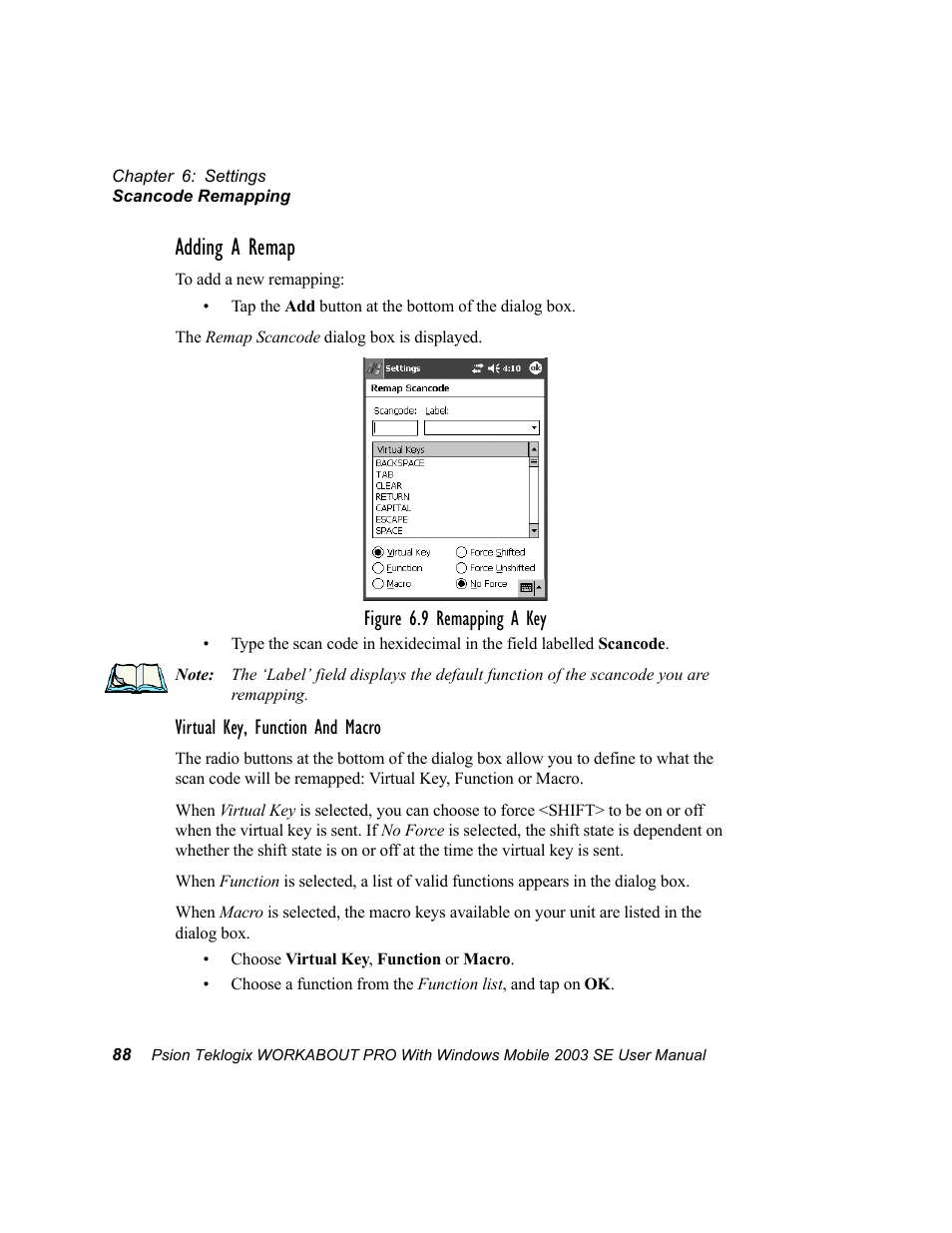 Adding a remap | Psion Teklogix Schnellstart- Anleitung 7525 User Manual | Page 118 / 364